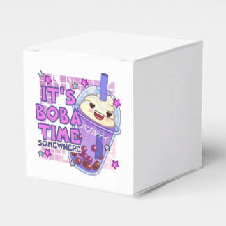 Funny 'It's Boba Time Somewhere' Favor Boxes