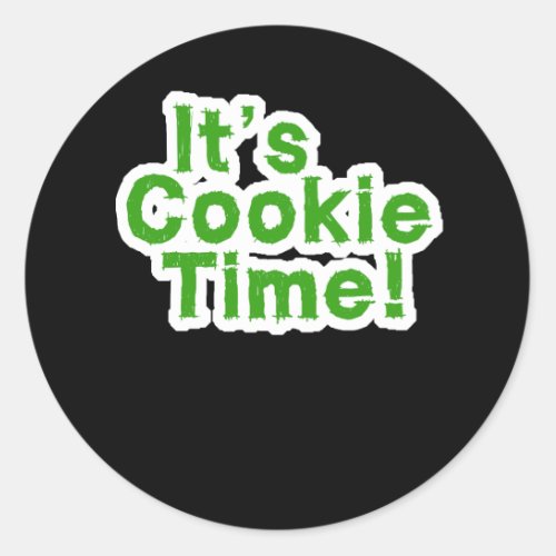 Funny Its Cookie Time Scouts Girl Kids Scouting Mo Classic Round Sticker
