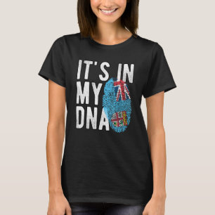 Funny it's in my DNA Fiji flag Fingerprint T-Shirt
