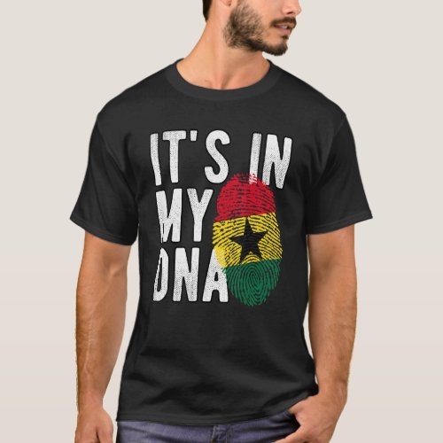 Funny its in my DNA Ghana flag Fingerprint T_Shirt