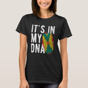 Funny it's in my DNA Grenada flag Fingerprint T-Shirt