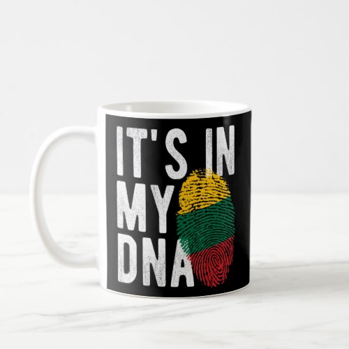 Funny its in my DNA Lithuania flag Fingerprint  Coffee Mug