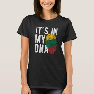 Funny it's in my DNA Lithuania flag Fingerprint Pr T-Shirt