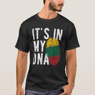 Funny it's in my DNA Lithuania flag Fingerprint T-Shirt