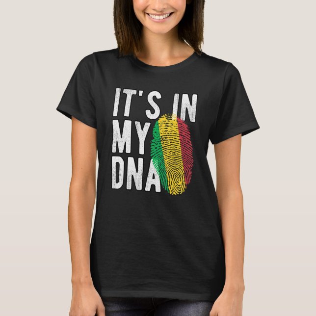 Funny it's in my DNA Mali flag Fingerprint T-Shirt (Front)