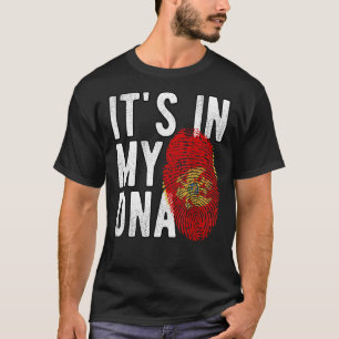 Funny it's in my DNA Montenegro flag Fingerprint T-Shirt
