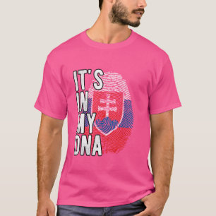 Funny it's in my DNA Slovakia flag Fingerprint T-Shirt