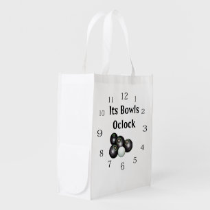 Funny Its Lawn Bowls Oclock, Grocery Bag