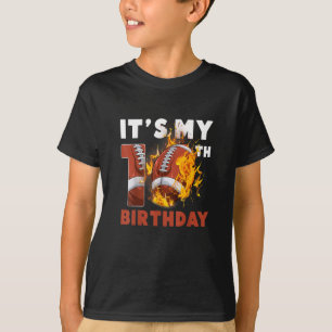 Funny It's My 10th Birthday 10 Years Old Football  T-Shirt