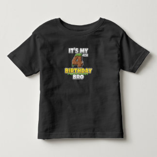 Funny It's My 4th Birthday Bro Video Game Pixel Toddler T-shirt