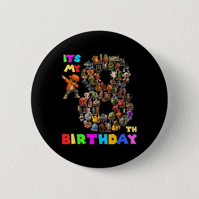 Funny Its My 8th Birthday Italian Brainrot Meme Bo Button (Front)