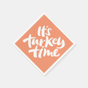 Funny - It's Turkey Time Thanksgiving Dinner Paper Napkins