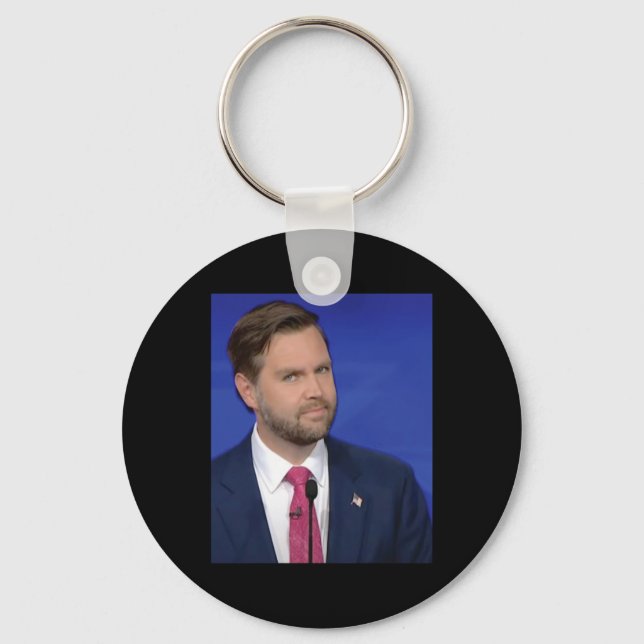 Funny J.d Vance Meme Vice President Debate Face  Keychain (Front)