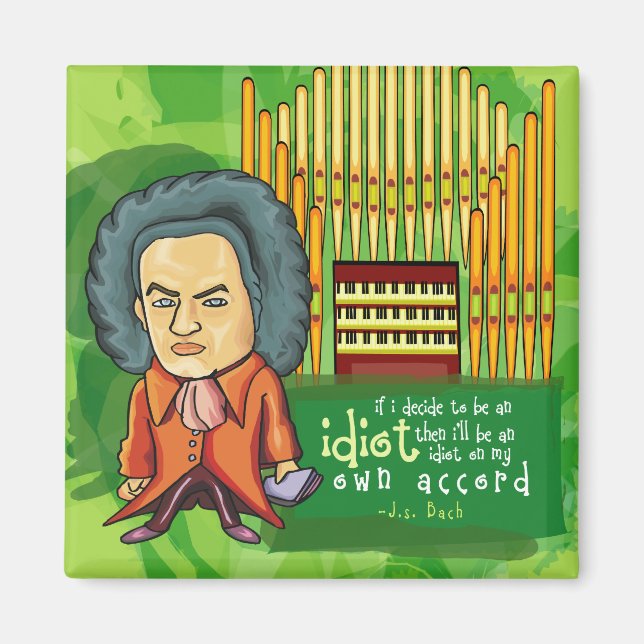 Funny J.S. Bach Music Magnet (Front)