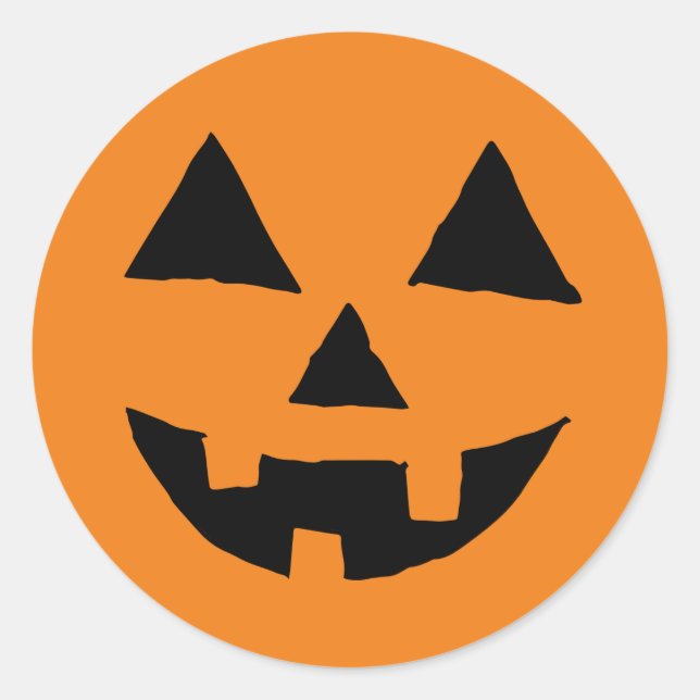  Funny Jack O Lanter Halloween Art Simple Jack O Classic Round Sticker (Front)