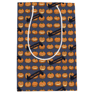 Funny Jack O Lantern Happy Halloween! Pumpkins Medium Gift Bag