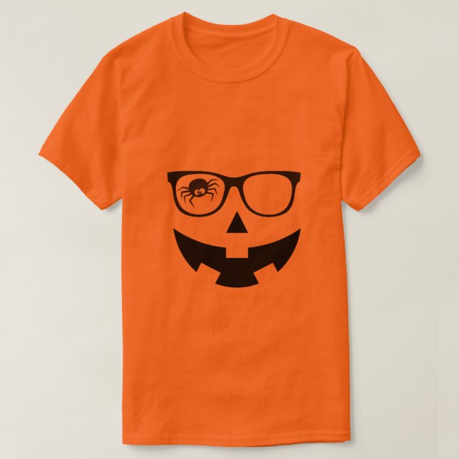 Funny Jack O Lantern Sunglasses Pumpkin Spooky Sea T-Shirt (Design Front)