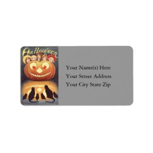 Funny Jack O Lantern Vintage Address Label