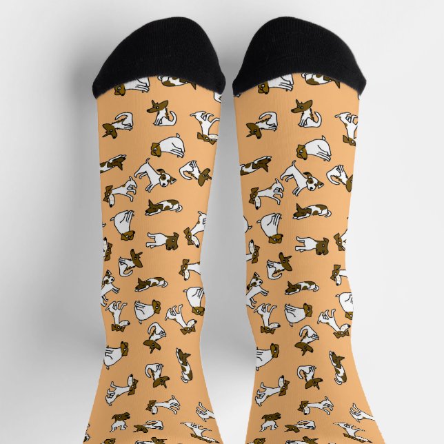 Funny Jack Russell Cartoon Socks (Top)