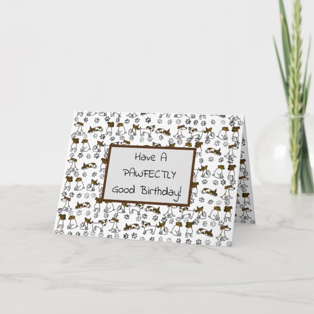 Funny Jack Russell Terrier Cartoon Birthday Card (Front)