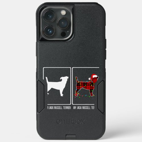 Funny Jack Russell Terrier Dog Christmas Light Red iPhone 13 Pro Max Case