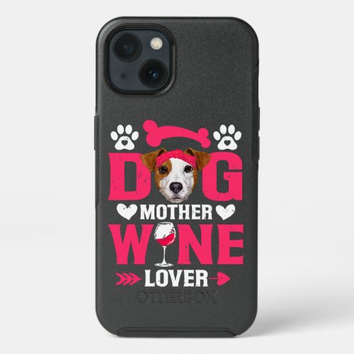 Funny Jack Russell Terrier Dog Mother Wine Lover M iPhone 13 Case