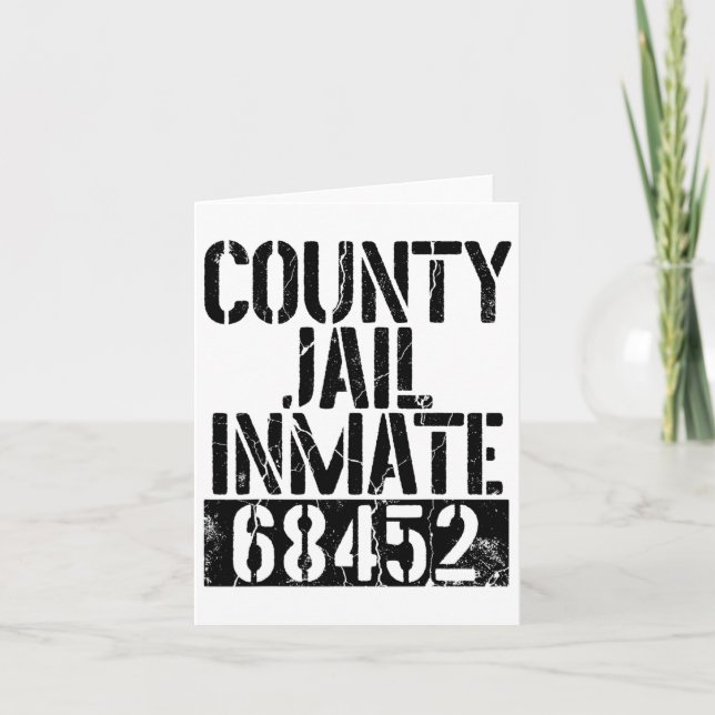 Funny Jail Inmate Prison Men Women Apparel Prisone Card (Front)