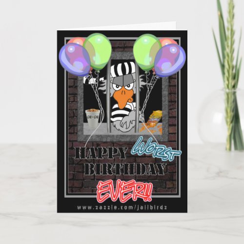 Funny Jailbird Birthday card
