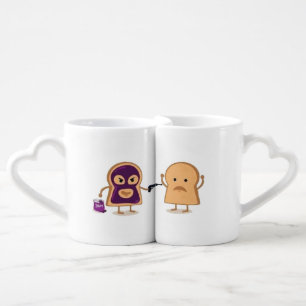 funny jammed toast coffee mug set