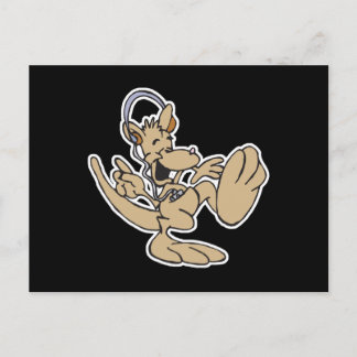 funny jammin kangaroo postcard
