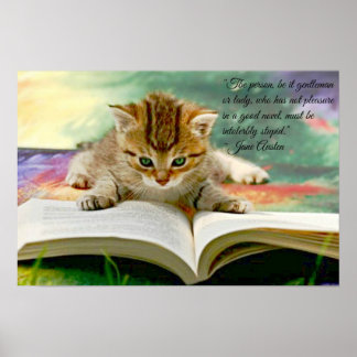 Funny Jane Austen Quote and Kitten Poster