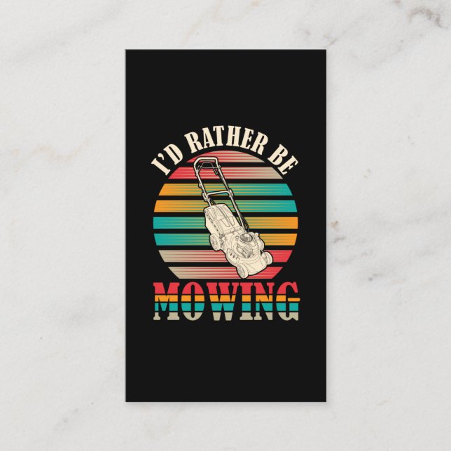 Funny Janitor Lawn Mowing Landscaper Business Card (Front)