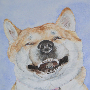 Funny Japanese Akita Cute Smiling Dog Love by artoriginals at Zazzle