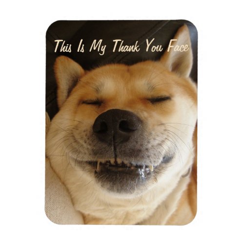 funny Japanese akita with cute smile thank you Magnet