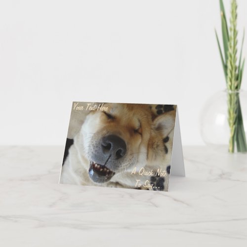 funny japanese akita with goofy smile photo card