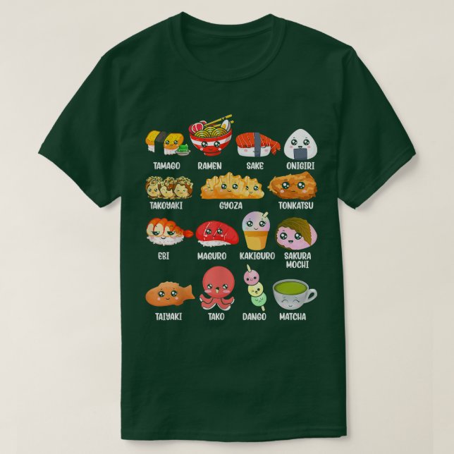 Funny Japanese Asian Food Fan Kawaii Ramen Sushi J T-Shirt (Design Front)