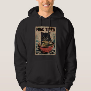 Funny Japanese Cat Pun Food Humor Miso Ramen Soup  Hoodie