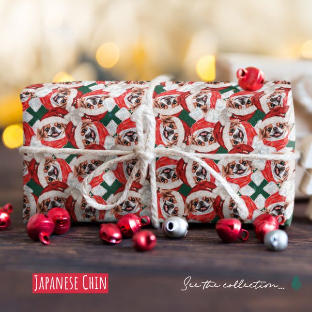 Funny Japanese Chin Christmas Pattern Wrapping Paper (Creator Uploaded)