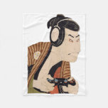 Funny Japanese Gamer Samurai Ukiyo-e Art  Fleece Blanket