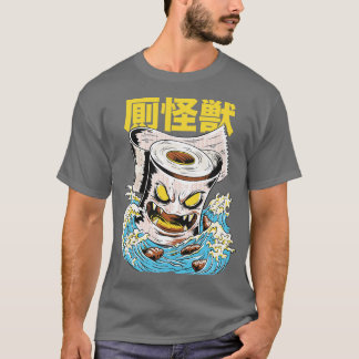 Funny Japanese Kaiju Toilet Paper Monster  Style T-Shirt
