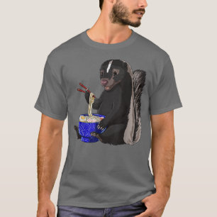 Funny Japanese Kawaii Ramen Noodles Skunk  T-Shirt