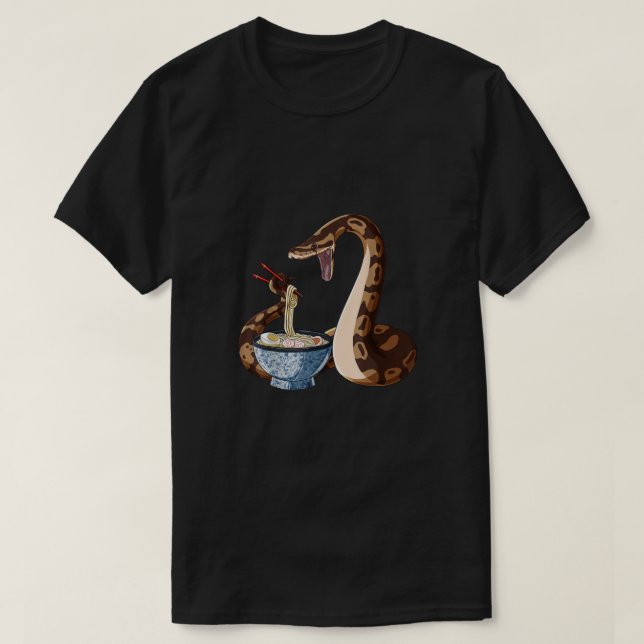 Funny Japanese Kawaii Ramen Snake Ball Python0 T-Shirt (Design Front)