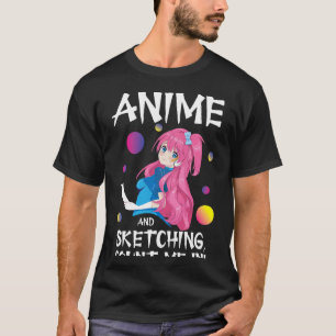 Funny Japanese Manga Otaku Just a Girl Anime Sketc T-Shirt
