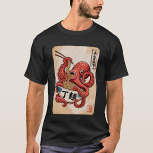Funny Japanese Ramen Anime Hungry Kawaii Octopus T-Shirt