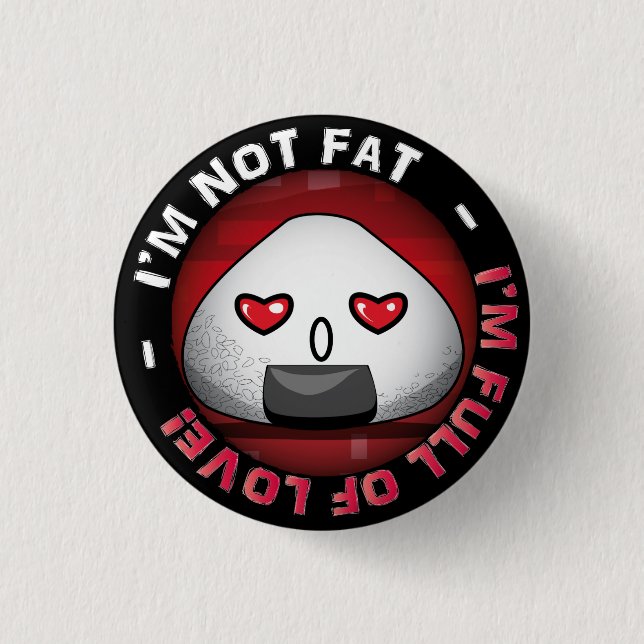 Funny japanese riceball button (Front)
