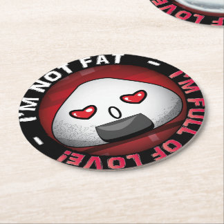 Funny japanese riceball round paper coaster