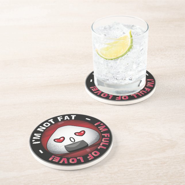 Funny japanese riceball sandstone coaster (Side)