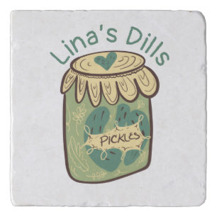 Funny Jar of Pickles Dill Green Food Lover Trivet