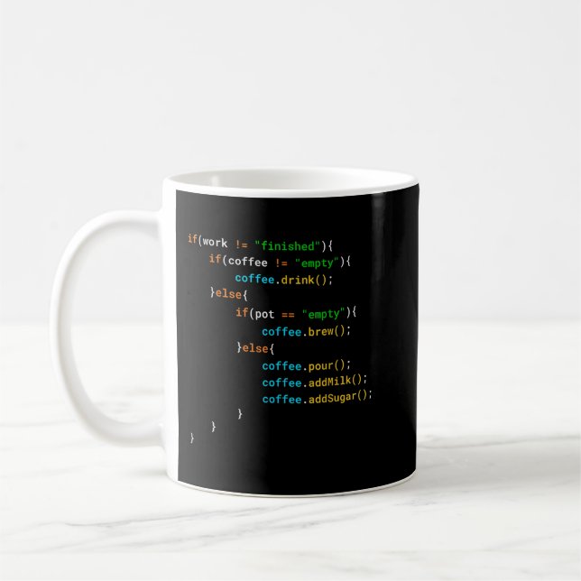 Funny Java Programmer Coffee Coding Gift For Coder Mug (Left)
