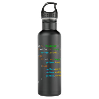 Funny Java Programmer Coffee Coding Gift For Coder Stainless Steel Water Bottle